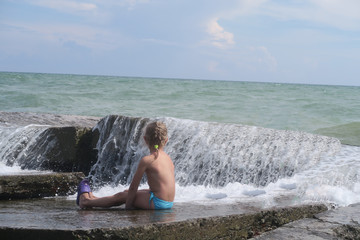 people on the sea beach