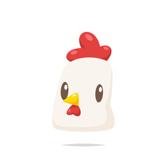 Cute cartoon chicken head vector