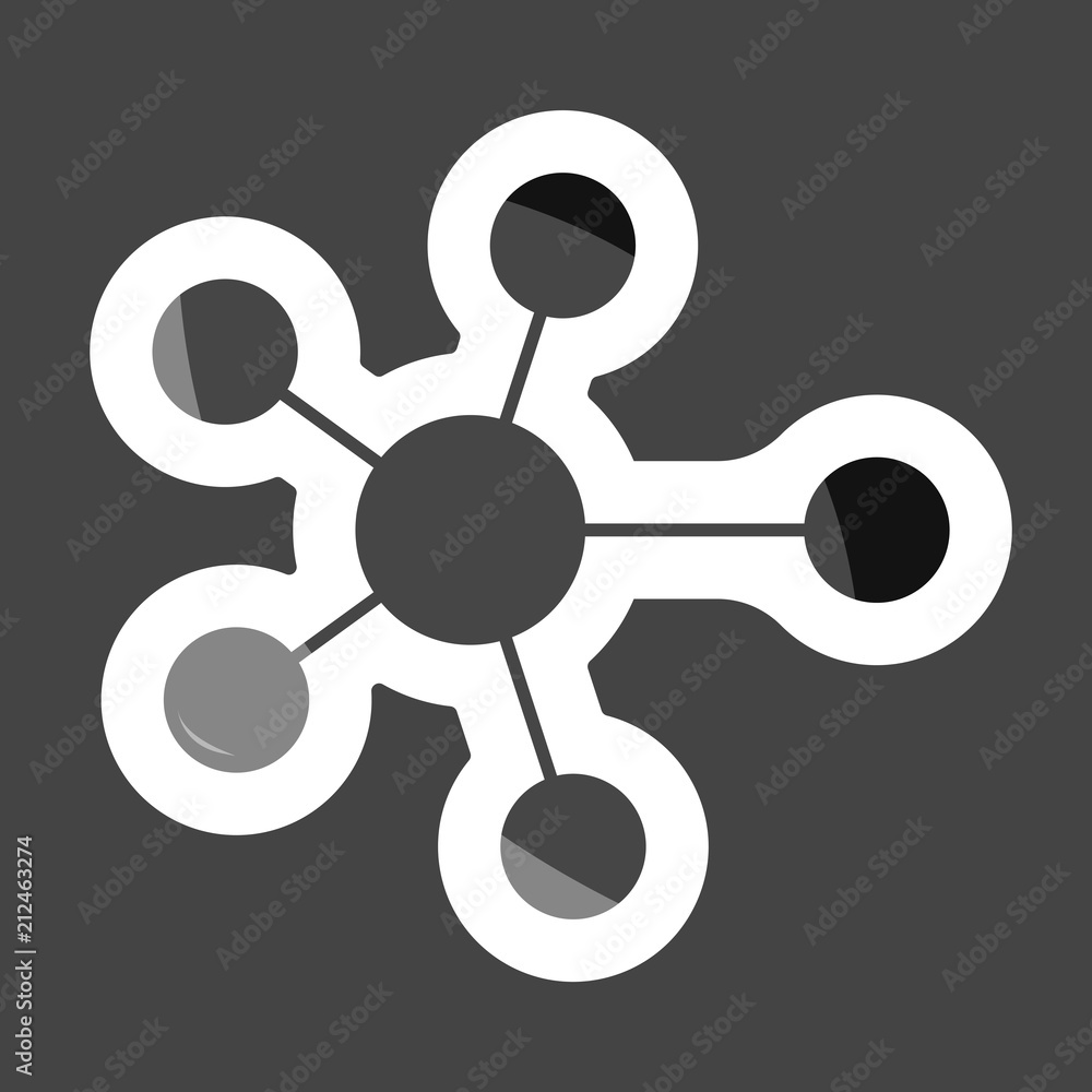 Poster vector icon business network consisting of multiple users. icon communication friends partnerscolore
