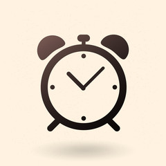 Vector Single Black Silhouette Icon - Alarm Clock