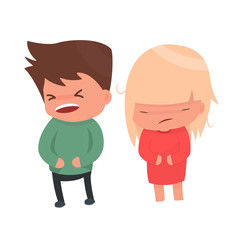 people stomach ache pain look so torture and suffer