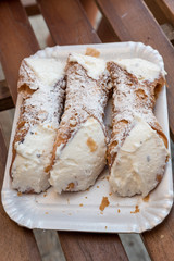 Sicilian cannoles with candied fruit