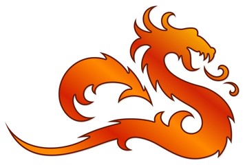 Obraz premium A symbol of the stylized dragon.