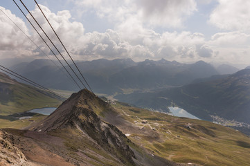 St. Moritz, Piz Nair, Bergbahn, Seenplatte, Oberengadin, Alpen, Wanderweg, Sommer, Graubünden, Schweiz