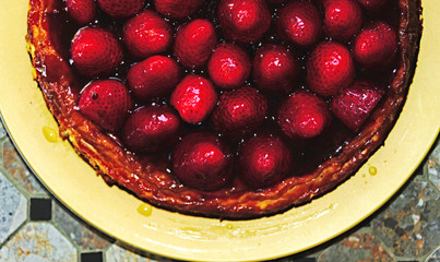 Pastel o tarta de fresas