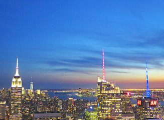 Obraz premium Vistas nocturnas de Nueva York, EE.UU.