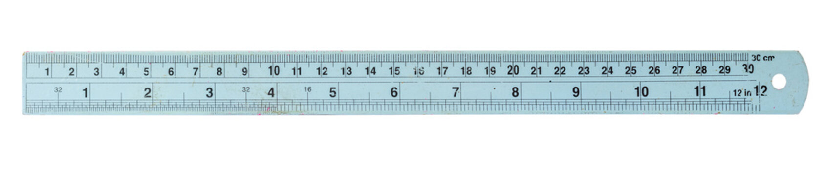 Old ruler,isolated on white background with clipping path.