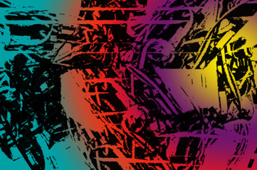 Black pattern and wallpaper in yellow, purple, red, blue