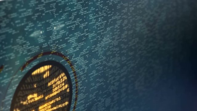 Software testing, malfunction detection, engineer looking for program bugs. Bug hunting background