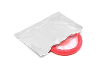 condom isolated on a white