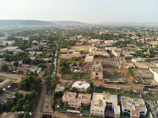 Fototapeta na wymiar Aerial Drone view of niarela Quizambougou Niger Bamako Mali