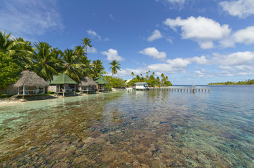diving resort on Fakarava atoll, Tuamotus archipelago, french Polynesia,France, south pacific