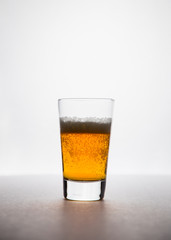 Refreshing beer on a white background