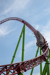 Visitors ride on roller coaster