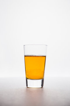 Refreshing beer on a white background