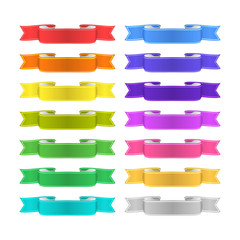 isolated vector colored satin ribbons set