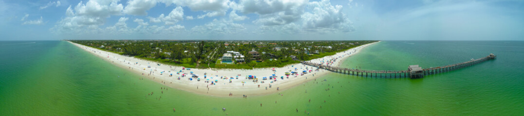Aerial panorama Naples Florida Beach