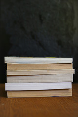 Stack of Vintage Paperback Pile of Antique Books - Education Wisdom Back to School Concept with Copy Space