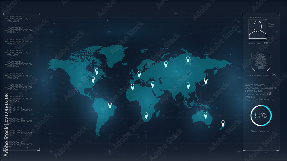 Poster abstract hud or presentation template. futuristic technology hud screen. web element set.