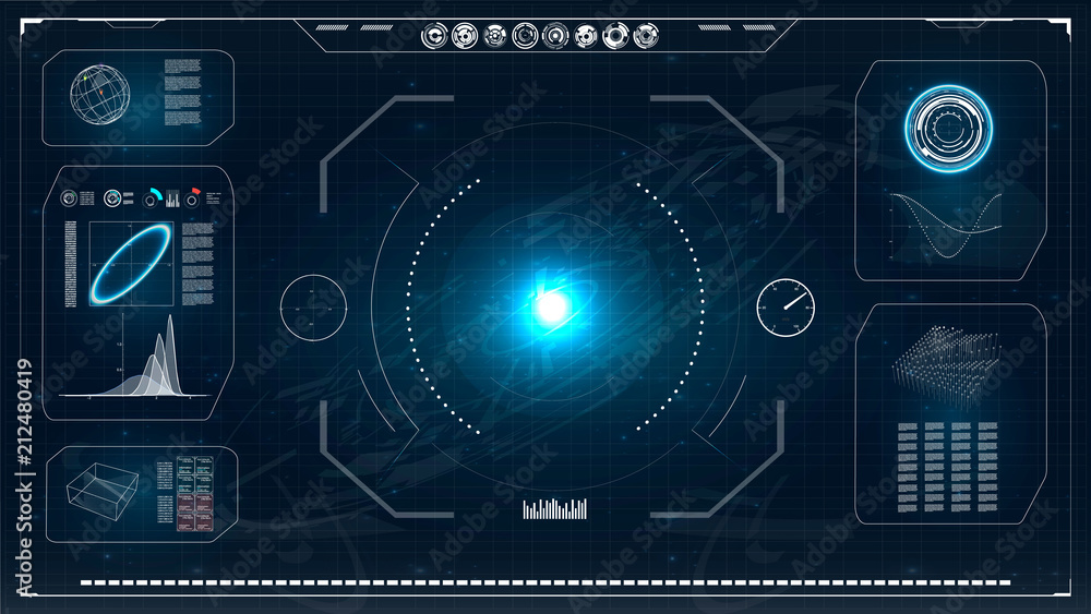 Poster radar screen. hud. futuristic user interface.vector illustration for your design. hi-tech main.