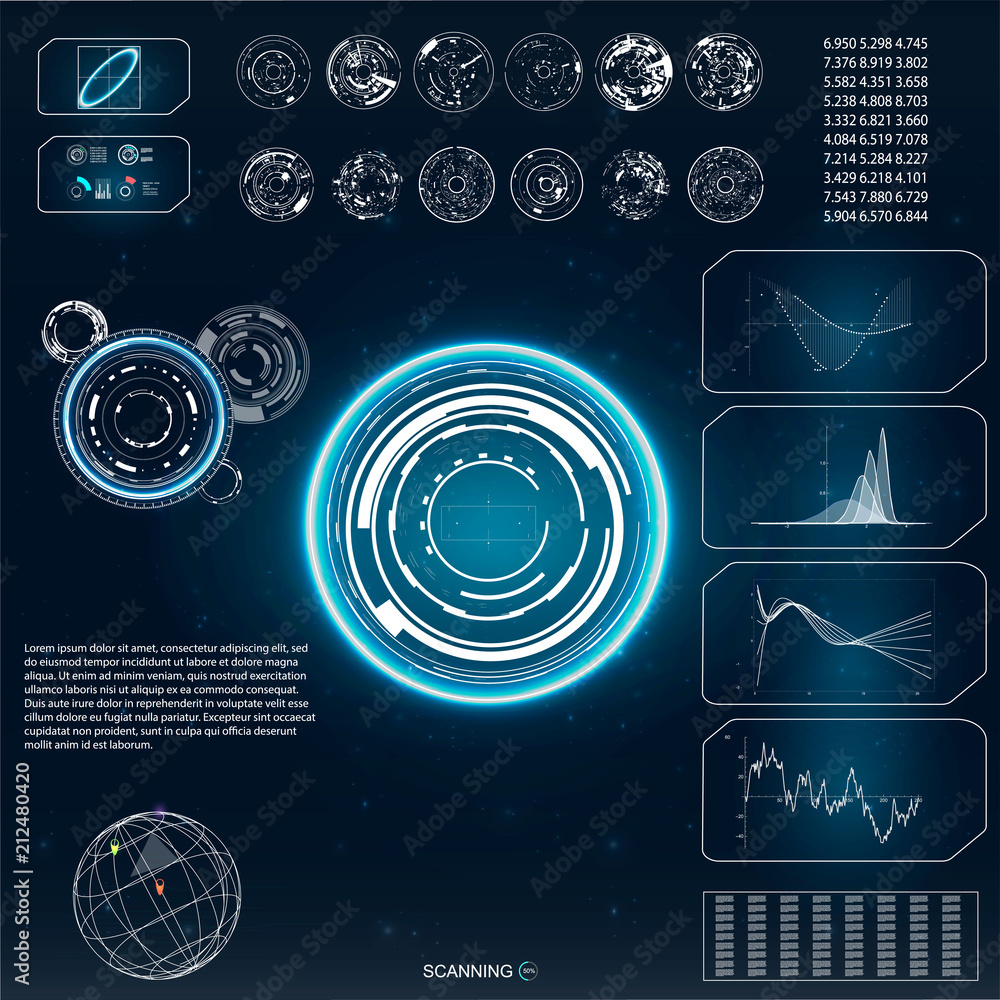 Poster hud elements pack. vector modern interface. abstract background vector illustration.
