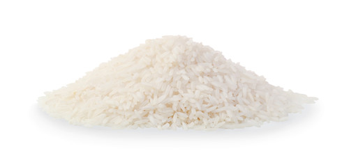 Pile of rice isolated on white
