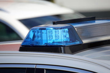 Nahaufnahme Blaulicht Polizeiauto