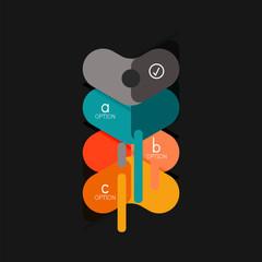 Flat design geometric infographics, arrow shape vector sticker or label, price tags, offer promotion badge, icon design, paper style layout for data graphic visualization step by step process, for