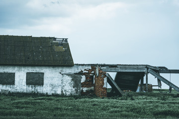 Part of an abandoned barn, moody effect