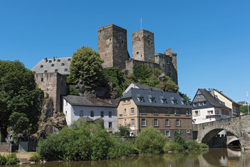 Fototapeta na wymiar The castle of Runkel and the historic old town on the Lahn River, Hesse, Germany