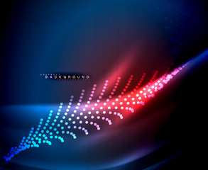 Neon glowing techno lines, hi-tech futuristic abstract background template with square shapes