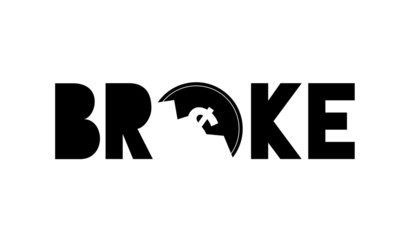 Obraz premium Broke money concept. Dollar coin broken. Vector illustration. No money Bankruptcy idea.