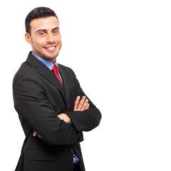 Portrait of a handsome businessman isolated on white