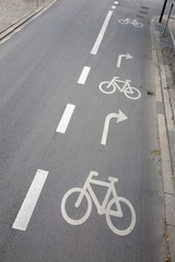 Fototapeta premium Diagonal Cycle Path; Copenhagen