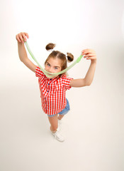 A teenage girl and the green slime