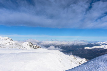 Obraz premium Winter ski resort at Cota 2000 , Sinaia , Romania