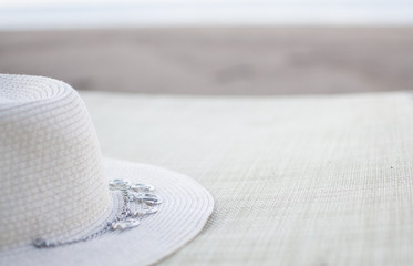 hat with accessories of sea anchor and empty space for lettering (horizontally)