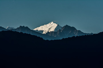 Gorgeous mountain range view from capital city Kathmandu, Nepal