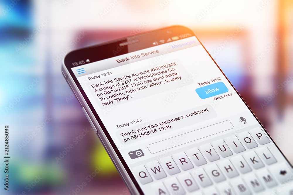 Poster SMS text message app on smartphone screen