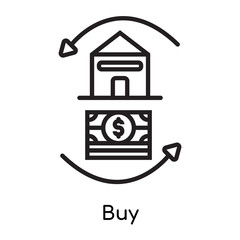 Buy icon vector sign and symbol isolated on white background, Buy logo concept