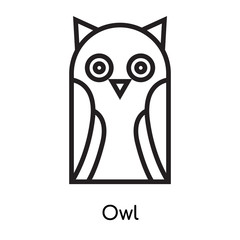 Owl icon vector sign and symbol isolated on white background, Owl logo concept
