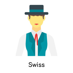 Swiss icon vector sign and symbol isolated on white background, Swiss logo concept