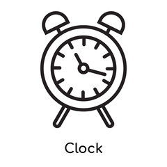 Clock icon vector sign and symbol isolated on white background, Clock logo concept