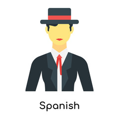 Spanish icon vector sign and symbol isolated on white background, Spanish logo concept