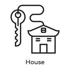 House icon vector sign and symbol isolated on white background, House logo concept