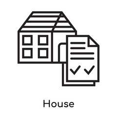 House icon vector sign and symbol isolated on white background, House logo concept