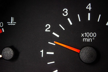 car tachometer close-up