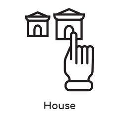 House icon vector sign and symbol isolated on white background, House logo concept