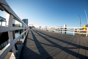 Brücke in Kiel an der Kieler Förde über die Hörn