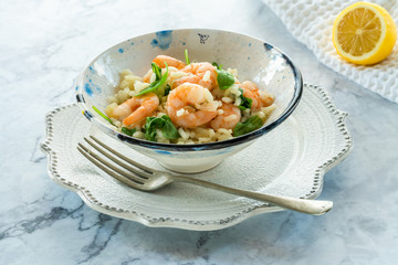 Prawn, fennel and rocket risotto